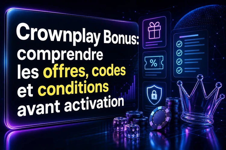 Crownplay Bonus: comprendre les offres, codes et conditions avant activation