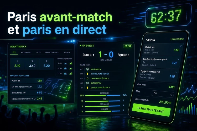 Paris avant-match et paris en direct
